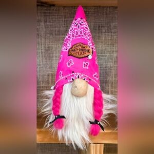 Harley Inspired Handmade Pink Gnome with Braids